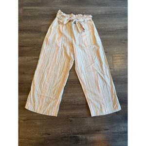 Madewell‎ Striped Wide Leg Paperbag Waist Pants Multi Color Size S